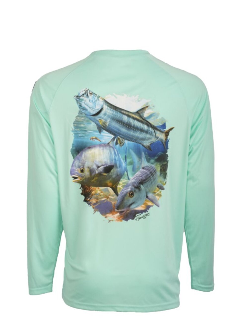 Bimini Bay Hook M Flats Slam Shirt 3XL UPF Long Sleeve Ice Green